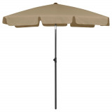 VidaXL Umbrelă de plajă, gri taupe, 180x120 cm