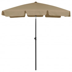 vidaXL Umbrelă de plajă, gri taupe, 180x120 cm