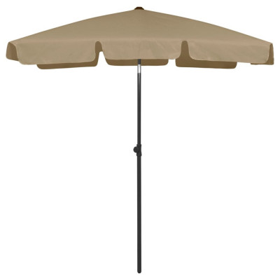 vidaXL Umbrelă de plajă, gri taupe, 180x120 cm foto