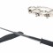 Set baston telescopic flexibil argintiu, maner cauciuc, 47 cm 47 cm + box craniu argintiu