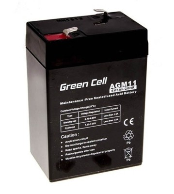 Baterie Green Cell 6V 5Ah (4.6mm) 5000mAh VRLA AGM foto