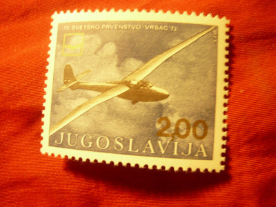 Serie Iugoslavia 1972 - Aviatie , 1 valoare foto