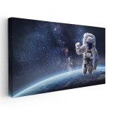Tablou astronaut in spatiu planeta Pamant 1771 Tablou canvas pe panza CU RAMA 30x60 cm
