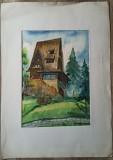 Casa Dr. Pavel, Sinaia// acuarela Rodica Raileanu 1978, Portrete, Cerneala, Altul