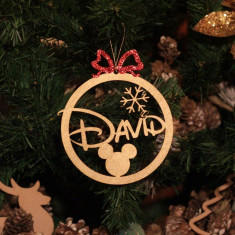 Ornament Brad Funda Rosie si Fulg de Zapada - Personalizat foto