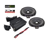 Pachet 2 subwoofere Audio System dedicate pentru BMW E/F/G, cu amplificator 1 canale de la BassCore si cablu de alimentare de 5 metri.