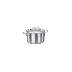 Oala cu capac din inox, 26X13cm 6.8litri, compatibila cu toate tipurile de aragaz, Korkmaz