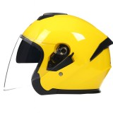 Casca moto/scuter unisex, cu vizor, marime universala 56-62cm, galbena, FIXATO