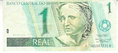 B11 - Bancnota foarte veche - Brazilia - 1 real foto