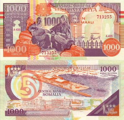 SOMALIA 1.000 shillings 1990 UNC!!! foto
