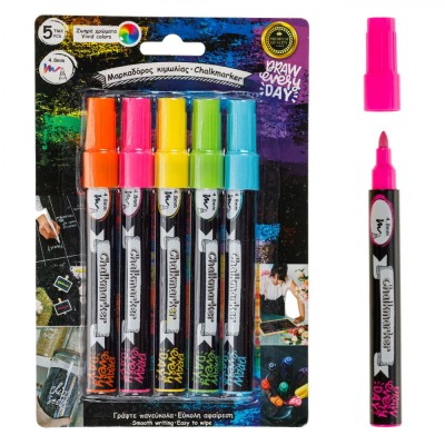 Set Markere Creta Lichida, Multicolor, V&amp;acirc;rf 4.8 mm, 5 Bucăți foto