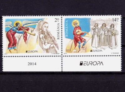 ✅RO 2014 LP 2021a &amp;quot;Europa 2014 - Instrumente muzicale&amp;quot; serie cu punte tip I, MNH foto