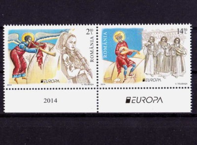 RO 2014 LP 2021a &amp;quot;Europa 2014 - Instrumente muzicale&amp;quot; serie cu punte tip I, MNH foto