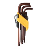 Set 9 chei imbus hexagonale 1.5-10mm, din otel tratat termic, cu brat lung si cap sferic, pentru suruburi hexagonale la mobilier si componente