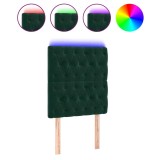 Cumpara ieftin Tablie de pat cu LED, verde inchis, 80x7x118/128 cm, catifea