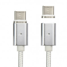 Cablu de date USB Tip C Magnetic 1m alb foto