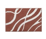Covor de baie Dexi, microfibra, rosu burgundy/alb, 40 x 60 cm