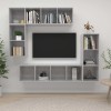 VidaXL Set dulap TV, 4 piese, gri beton, lemn prelucrat 3079821