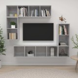 vidaXL Set de dulapuri TV, 4 piese, gri beton, PAL