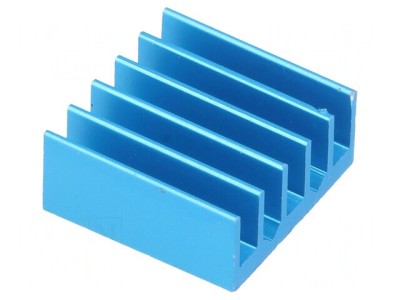 Radiator extrudat cu aripioare BGA albastru 17x17mm foto