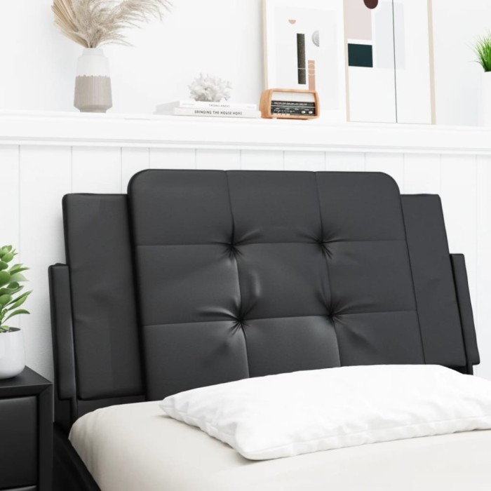 Gossi perna pentru tablie pat, negru, 100 cm, piele artificiala