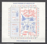 St.Pierre si Miquelon.1989 200 ani Revolutia Franceza-Bl. SS.57, Nestampilat