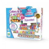 Cumpara ieftin Set 2 Puzzle-Uri Trenul Urias Cu Culori Si Forme, The Learning Journey
