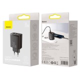 Cumpara ieftin Incarcator Baseus 2 x USB-A + Type-C, PD QC3.0, 3A, 30W, CCXJ-E01, Negru