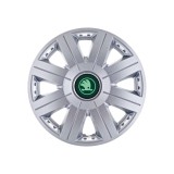 Set 4 Capace Roti Autohelix MSA&reg; potrivite jantelor de 15 inch, pentru Skoda Verde model Cosmos Gray
