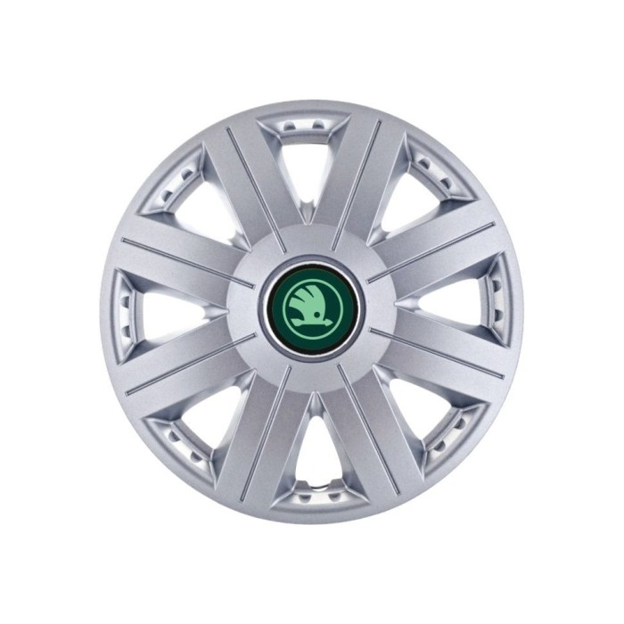 Set 4 Capace Roti Autohelix MSA&reg; potrivite jantelor de 15 inch, pentru Skoda Verde model Cosmos Gray