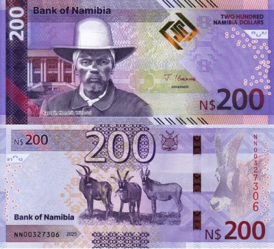 NAMIBIA 200 dollars 2025 UNC!!! foto