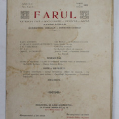 FARUL , REVISTA DE LITERATURA - SOCIOLOGIE - STIINTA - ARTA , ANUL 1 , NR. 4-5 , IUNIE - IULIE , 1915