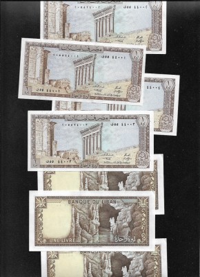 Liban 1 livre 1980 unc pret pe bucata foto