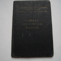 Carnet Legitimatie Fotbal - Comitetul pentru Cultura Fizica si Sport, 1957