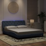 Cumpara ieftin Cadru de pat cu lumini LED, gri &icirc;nchis, 160x200 cm, catifea