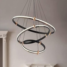 Lustra LED Negru cu 3 Cercuri