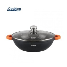 Cratita cu capac Dark Line Cooking By Heinner, Aluminiu, 28 x 8 cm, 4.1 L