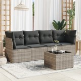 Cumpara ieftin Gossi set canapele de gradina cu perne, 5 piese gri deschis poliratan