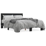 Cumpara ieftin Cadru de pat, negru, 120x200 cm, lemn prelucrat si metal