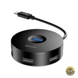 Hub USB-C Baseus AirJoy 1 x USB-A 3.0 - 3 x USB-A Negru CAHUB-G01