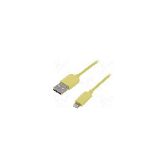 Cablu mufa Apple Lightning, USB A mufa, USB 2.0, lungime 1m, galben, LOGILINK - UA0201
