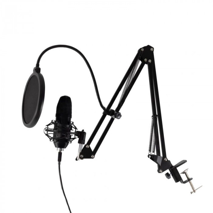 Set microfon profesional, usb, brat articulat, filtru pop-up flexibil, studio,