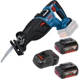 Bosch GSA 185-LI + 1600A00B8J - Fierastrau sabie + Set 2 acumulatori si incarcator Li-Ion 18 V 5 Ah