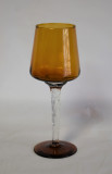 Pahar decorativ din sticla culoare coniac - 24,5 cm inaltime