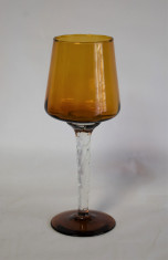 Pahar decorativ din sticla culoare coniac - 24,5 cm inaltime foto