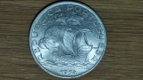 R08 Portugalia - moneda mare 12.4g argint - 10 escudos 1954 AU- superba barca panze, Europa