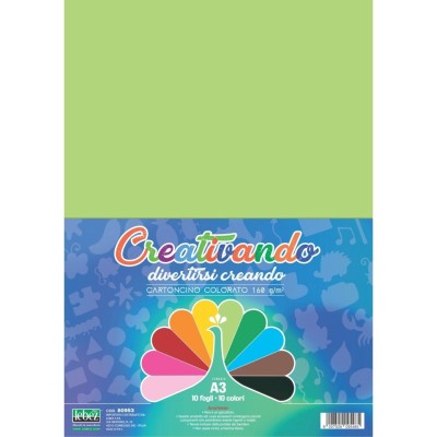 Carton colorat asortat 10 culori, A3, 29.7 x 42 cm, 160 g/m2 foto