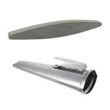 Piatra naturala ascutit coasa Rozsutec, 220 mm, gresie ovala sedimentara pentru ascutire manuala pe camp, structura fina, teaca zincata, Strend Pro Ga