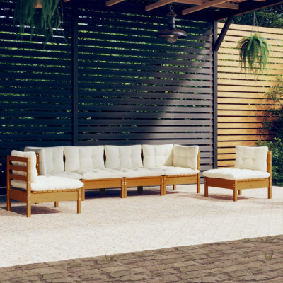 vidaXL Set mobilier de grădină cu perne, 6 piese, lemn masiv de pin foto