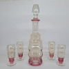 Decantor si pahare (set) sticla veche , vintage